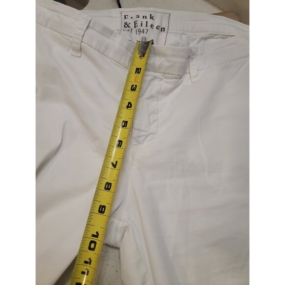 Frank & Eileen Wicklow The Italian Chino Cropped Raw Hem White Twill Pants Sz 10 - Picture 9 of 11